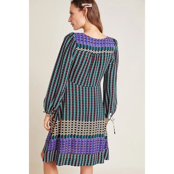 Anthropologie x Maeve Women's Gianna Long Sleeve V Neck Tunic Dress Professional - Picture 2 of 12